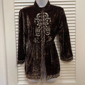 Stetson Velvet Embroidered Tunic Top • Vintage Western
